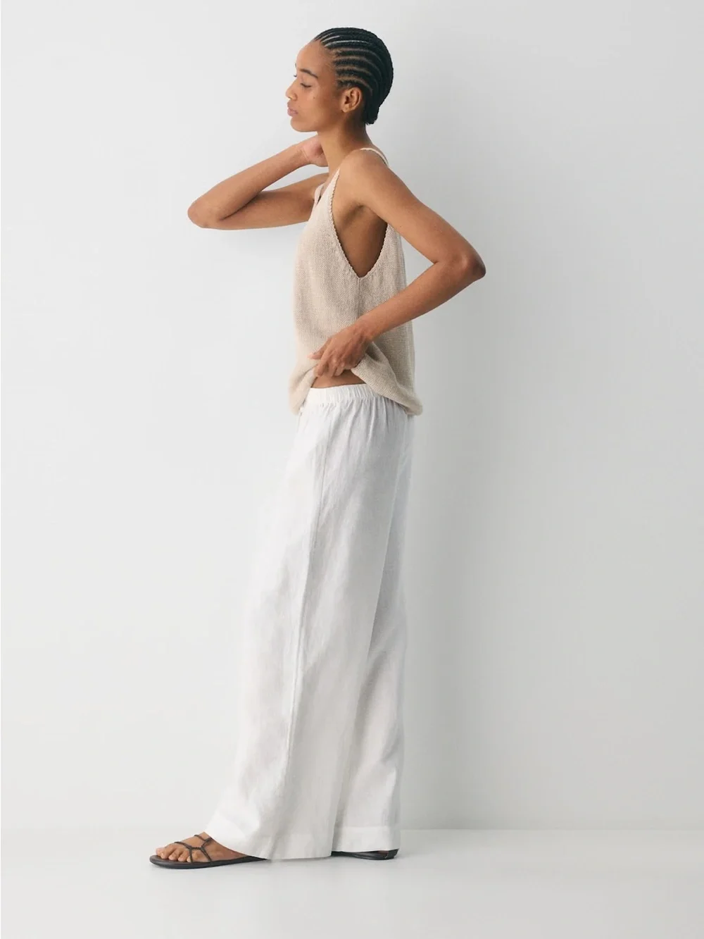 Aritzia Little Moon New Globetrot Linen Pant - White